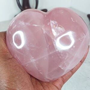 Puffy Rose Quartz Heart | Crystal Heart | Beautiful Energy